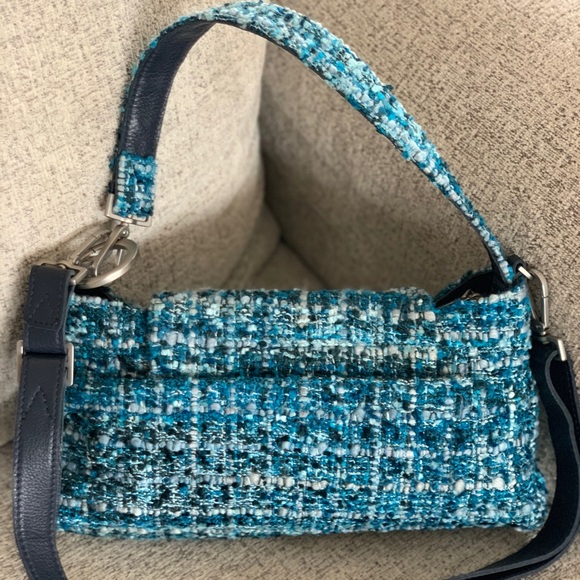 RARE!! Hammitt VIP Satchel in Woven Wander with Brushed Silver & Gold Hardware!! - Picture 2 of 6